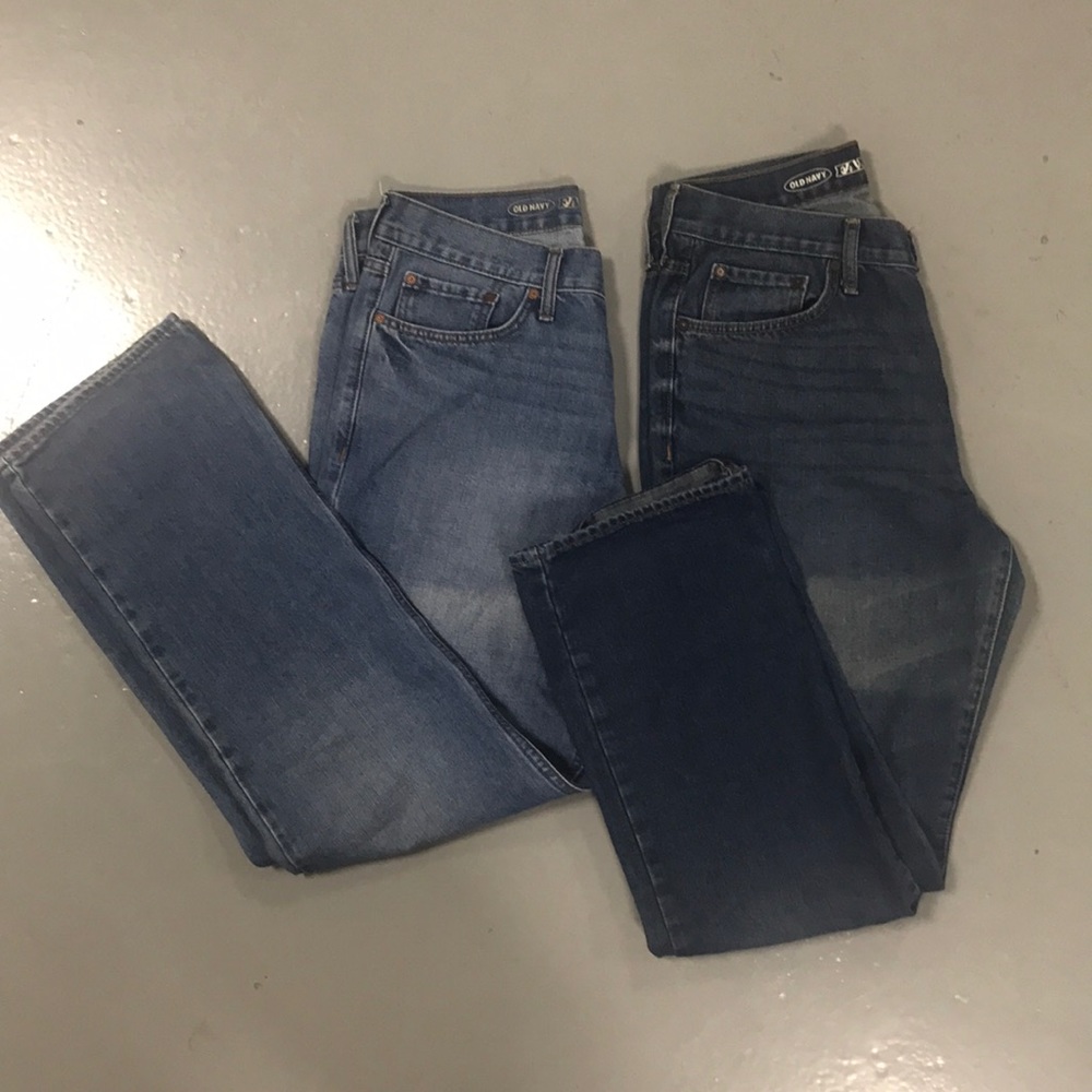 2 Worn Men’s Regular Cut Old Navy Jeans - Picture 3 of 4